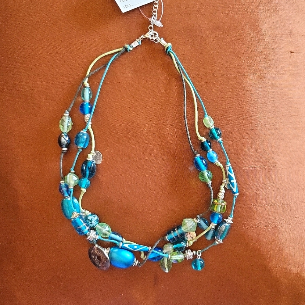 Blue and Lime green necklace